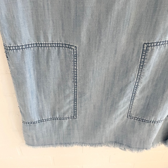 Aritzia Wilfred Free Mini Dress Nori Denim Chambray Light Wash Boxy XS - Picture 8 of 13